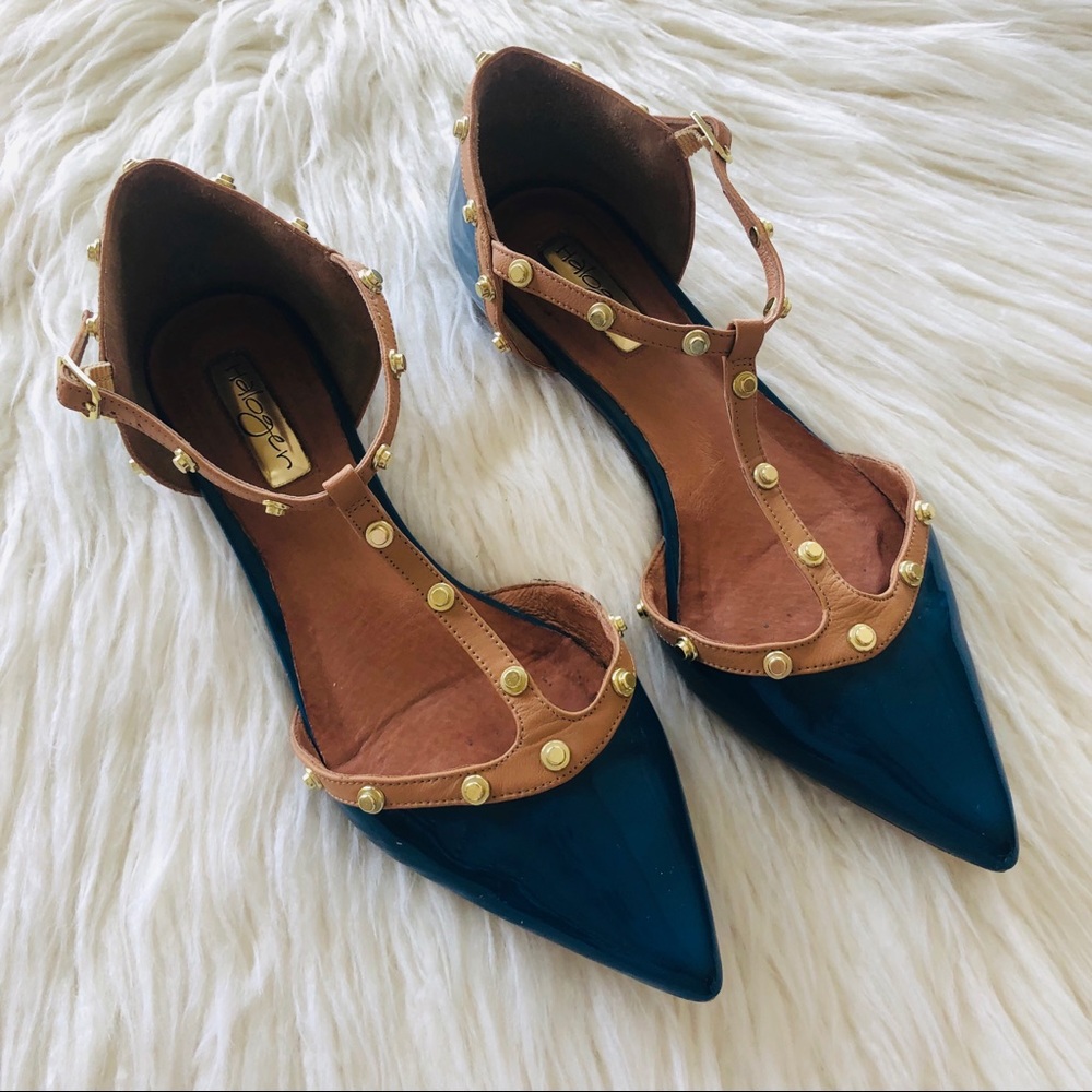 Halogen Olson Pointy Toe Studded Ballet Flats